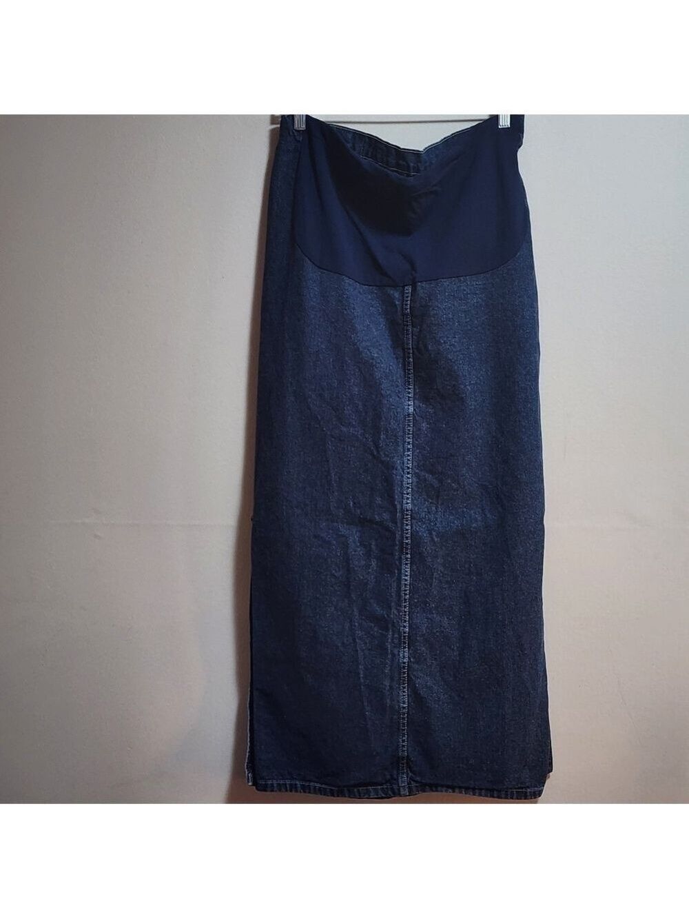 THYME maternity maxi denim skirt size small